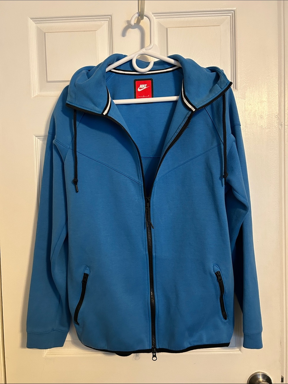 Nike Blue Hooded Full-Zip Jacket with Black Trim